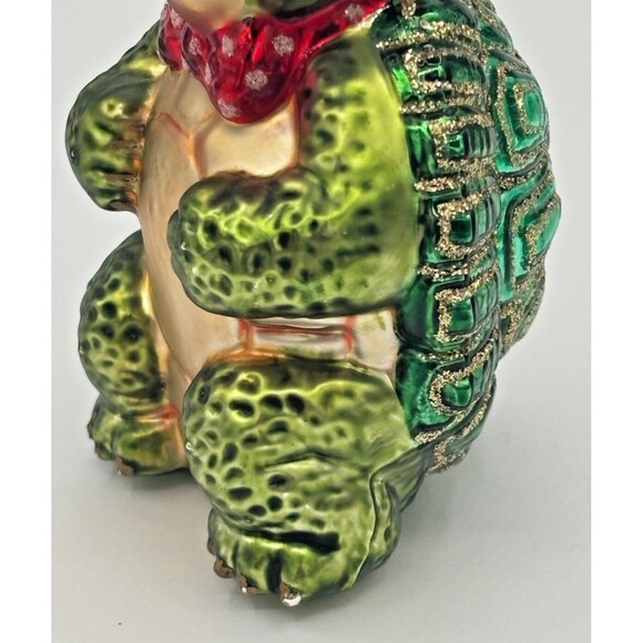 Old World Christmas Green Sea‎ Turtle Ornament Hand Blown Glass Hand Painted EUC - Picture 11 of 13